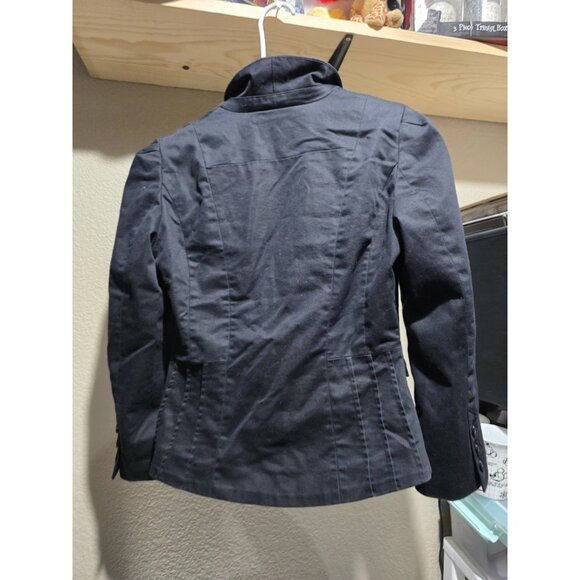 H&M Women's Fitted Blazer One Button Lining Black Size 6 Stretch Elegant Casual - Picture 4 of 6